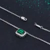 Nature 2CT Emerald Pendant 100% Real 925 Sterling Silver Charm Wedding Pendants Halsband för kvinnor Bridal Choker smycken