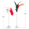 Toys de chat multicolore bâton de compagnie de couleur aléatoire Feather Black Colored Polon