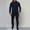 Дизайнерский мужской повседневный спортивный костюм Sport TwoPCS Set Jacket and Pants Sport Jogging Athletic Trainer Solid Cotton Suit Runing Wear Gym