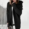 Kvinnors Knits Tees Bat-Shaped Stickad Cardigan Sweater 2021 Höst Ladies Loose Hoodie Casual Back Stitching Streetwear Sexy