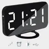 Réveil numérique miroir LED 2021, horloge de Table multifonction, affichage de l'heure et de la nuit, lumière Led, alarme de bureau