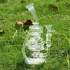 Transparent återvinningsglas Vatten Bong DAB rigg Tjock Shisha Hookah Rör Klar Rökning Pipesthick Rökrör Olja Dab Rigramar med 14mm skål Komplicerad segelbåtform