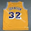 남성 빈티지 농구 데니스 로드먼 저지 73 wilt Chamberlain 13 Jerry West 44 Johnson 32 Purple Yellow White All St Jerseys