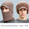 Winter Thermal Fleece Balaclava Hat Men Ski Face Neck Warm Beanie Cap Outdoor Wool Knitted Snow Scarf Gary Blue Black Hats