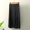 Automne A-ligne Split Jupes sexy Femmes Noir Taille haute Jupe Casual Slim Long pour Jupe Femme 10631 210512