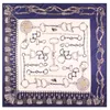 90 cm Nieuwe handgekrulde ster met dezelfde paragraaf Silk sjaal Vrouwen Twill Square Chain Tassel Printing Sjaal zakdoek