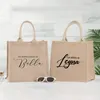 Altri articoli per feste per eventi Matrimonio personalizzato Mrs Burlap Tote Bag Nuziale Retro Beach Damigella d'onore Custom Jute Letterary Simple Gi297g