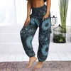 Женские свободные брюки йоги Boho Print Высокая талия Повседневная Брюки Сферальные штаны Женские Летние Бич Плюс Плюс Размер Baggy Aladdin Harem Брюки H1221