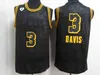 Mens Youth Kids City 2021 Edition Vit Svart Basketsträngar Los Angele 23 Anthony 3 Davis Mamba James Stitched Jersey med äkta tagg