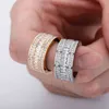 JINAO – bague Micro pavé glacée en acier inoxydable, 10MM, 3 couches, CZ, haute qualité, Hip Hop Punk, bijoux cadeau pour hommes, 2021