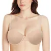 Clear Back Transparent BH Women Padded Push Up Bh Strapless Convertible Justerad stor halvkopp Enkel sexig underkläder varje dag 211217