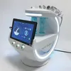 Bärbar smart isblå 7-i-1 Hudanalysutrustning, Hydra Skönhet Facial Care Cleansing Microcristalline Peeling Oxygen Jet