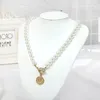Vintage Baroque irrégulière perle serrure chaînes collier géométrique ange pendentif amour colliers pour femmes Punk bijoux