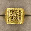 ベトナム真鍮メッキサンドゴールドメンズリング、ヨーロッパドルジュエリー、6文字リングELP8