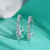 Choucong marka ucha luksus 100% 925 Srebrny srebrny moissanite hoop clip kolczyki ślub grzywny biżuteria gif296q