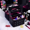 Makeup Bag Высокое Качество Прекрасная Косметика Женщины Случайные Складные Слои Профессиональные Профессиональные Художественные чемодан