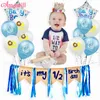 Decorazione del partito Decorazioni di mezzo compleanno Decorazioni Ballons Kit My 1/2 Palloncini Banner Cappello 6 mesi Bambino Baby Shower Persone rifornimenti