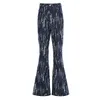 Deat Nova Primavera e Verão Moda Botão Casual Slim Cintura Alta Textura Worn Jeans Feminino Calças Femininas Mulheres SJ924 210428