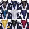 Män premium silke ascot slips set paisley blommig blå röd vintage bröllop formell cravat slips ascot halsdukar fick kvadrat set dibangu y1229