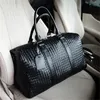 Factory whole brand men bag hand-woven black handbag classic woven leather travel bags outdoor Knitting fitness leathers handb310w