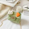 Dzieci Mini Torebka Cute Little Girls Woolen Crossbody Torby Kawaii Coin Moneta Wouch Toddler Torba sprzęgła