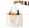 NewHome Opbergtassen Verdeelde Winkelen Tas Fruit Groenten Kruidenier Shopper Tote Mesh Netto Geweven Polyester Katoen Handtes EWD7670