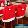1 PZ Natale Babbo Natale Coprisedia in cotone non tessuto tavolo cappello rosso sedia copertura posteriore Natale Xman decorazioni per la casa 60 cm X 50 cm
