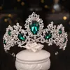 Vert rouge cristal strass couronne diadèmes pour femmes filles bandeau mariée mariage bandeau cheveux accessoires