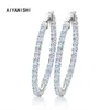 AIYANISHI Real 925 Sterling Silver Classic Big Hoop Earrings Luxury Sona Diamond Hoop Earrings Fashion Simple Minimal Gifts 2201194086559