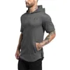 2019 Hommes Vêtements Bodybuilding Sweats à capuche Casual Gyms Sweat à capuche à manches courtes Sweat-shirt Slim Fit Vestes à capuche T200616