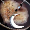 Pendanthalsband Trend 2021 Punk Style Moon Halsband Pärlor Stenkedja för kvinnor Silver Color Neck smycken Partihandel VGN012