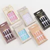 Colorful False Nails 24Pcs Box Detachable Fake Full Cover Nail Tips Ballerina Coffin Press Reusable DIY Manicure Tool