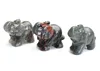 1.5 INCHES Small Size Natural Chakra Quartz Tiger Eye Stone Carved Crystal Reiki Healing Elephant Animal Figurine 1pcs