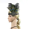 Fanshion Retro Hair Accessories Flapper Peacock Feather Headband Sequined Showgirl Headpiece Formal Dance Party Woman Hairband