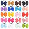 20 색 3.7inch Grosgrain 리본 탄성 머리 활 소녀를위한 수제 단단한 bowknot headwear 키즈 헤어 액세서리