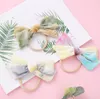 Baby Bögen Stirnband Tie Dye Bowknot Samt Mädchen Herbst Winter Haar Zubehör Kinder Party Haarbänder Kleinkinder Haarbänder