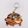 20PCS Cartoon Character Totoro Key Chain 3D Double Side KeyRing PVC Anime Figure japanese anime Keychain Kid Toy Keychains Holder Trinket Gift Handbags Accessories