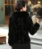 Women's Fur & Faux Genuine Real Natural Mink Coat With Collar Fashion Warm Winter Waistcoats Jacket Outwear