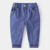 Spring Boy Trousers Pants For Boys Sweatpants Cotton Long With Bag Elastic Waist Casual 211103