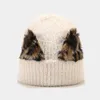 Beanie / crâne caps beanie femme chapeau hiver tricot hip hop brim automne chaud accessoire de ski extérieur