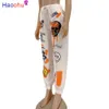 Haoohu Streetwear Cartoon Czaszka Drukuj Kobiety Spodnie Jesień Elastyczne Wysokiej Talii Spodnie Pocket Urbed Draped Jogger Pants SweetPromady 211006