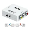 RCA2HDMI 1080P HDTV Video Scaler Adapter HDMI2RCA mini Connectors Converter box CVBS L/R RCA TO HDMI Para Xbox 360 PS3 PC360 Support NTSC PAL Com embalagem de varejo