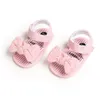 Summer Solid Color Bow-knot Infant Outing Cloth Sandals 0-18M Baby Girls Cute Soft Bottom Comfortable Toddler Shoes First Walkers