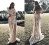 long lace bohemian wedding dress