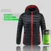 Women USB Electric Battery Heated Jackets Outdoor Long Sleeves Heating Hooded Coat Warm Winter Thermal Clothing 211008