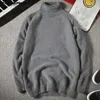 2020 Moda zimowa Męska Sweter Fałszywy Norek Kaszmirowy Z Długim Rękawem Ciepłe Jumper Turtleneck Polar Mężczyźni Swetry Streetwear Inkińska Y0907