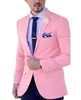 Purple Notch Lapel Costume Homme Men's Suit 2 Pieces Casual Business Tuxedos Tailcoat Groomsmen For Wedding (Blazer+Pants) X0909