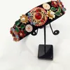 Begränsad utgåva Barock Multicolor Blommor Kronan Handgjorda Tiara Crystal Wide Headbands Bröllop Hår Smycken Gift för Kvinnor