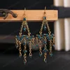 Trójkąt Dangle Wiszące Kolczyki dla Kobiet Vintage Europejski i Amerykański Kryształ Długi Kolczyk Etniczne Tassel Biżuteria