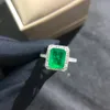 Esmeralda corte clássico sapphire ring vintage anel de noivado